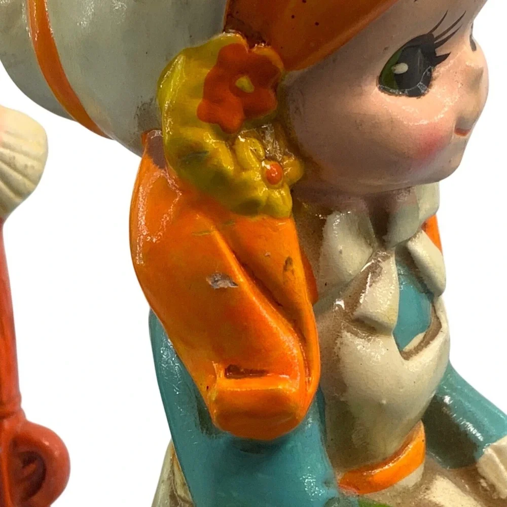 Vintage Inarco Japan Thanksgiving Pilgrim Figurines Set‎ E3481 Mid Century Decor
